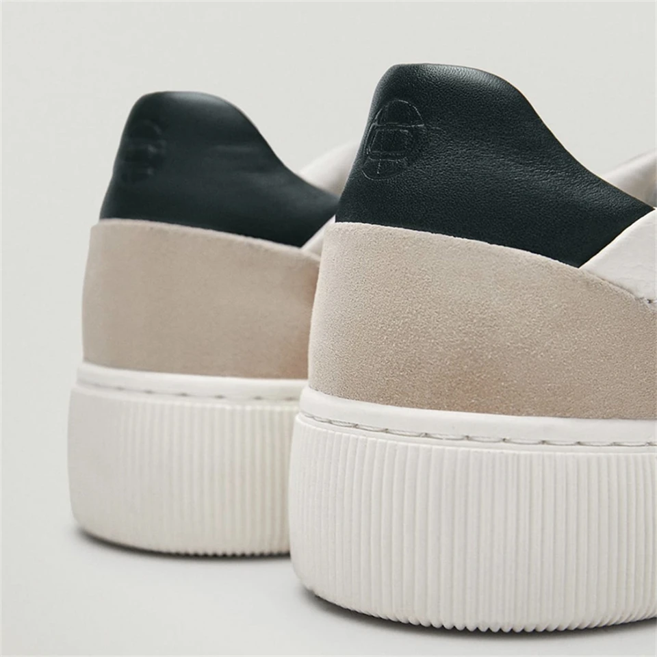 2023 Women Genuine Leather Shoes Spring Trend Female Casual Flats Sneakers Comfort Vulcanized Platform Shoes Zapatillas De Mujer