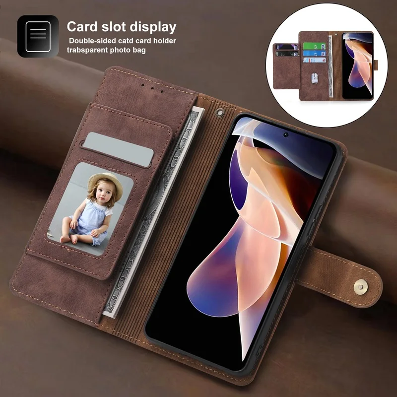 Luxury Multi-Function Leather Cards Slots Zipper Wallet Phone Case For Oneplus Nord 2 2T CE CE2 Lite N10 N20 N100 N200 5G Cover
