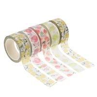 5pcs crafts masking tape planner journal embellishment decals gift tape summer planner washing tape for families friends
