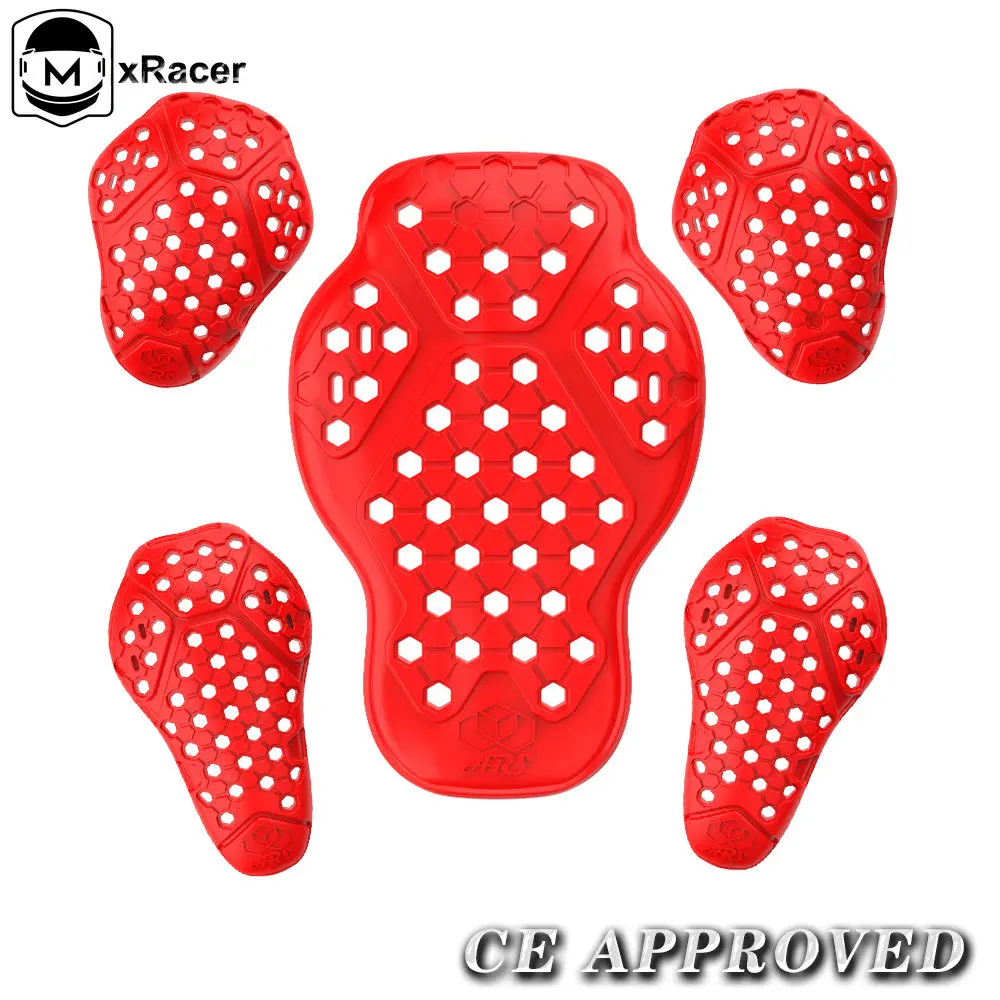 

CE Red Motocross Motorcycle Chest Back Protector Elbow Knee Shoulder Jacket Insert Gear Armor Moto Racing Protection Dorsal Pad