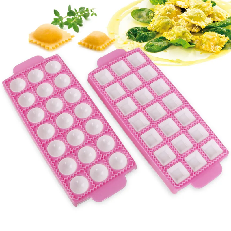 

10/21 Grids Practical Italian Dumplings Mold DIY Ravioli Fondant Mold Cake Decoration Mousse Silicone Mold Kitchen Baking Tools