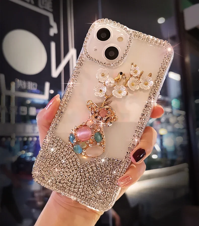 Роскошный цветной бриллиантовый блестящий чехол для телефона Samsung S24 S10 S20 S21 FE S22