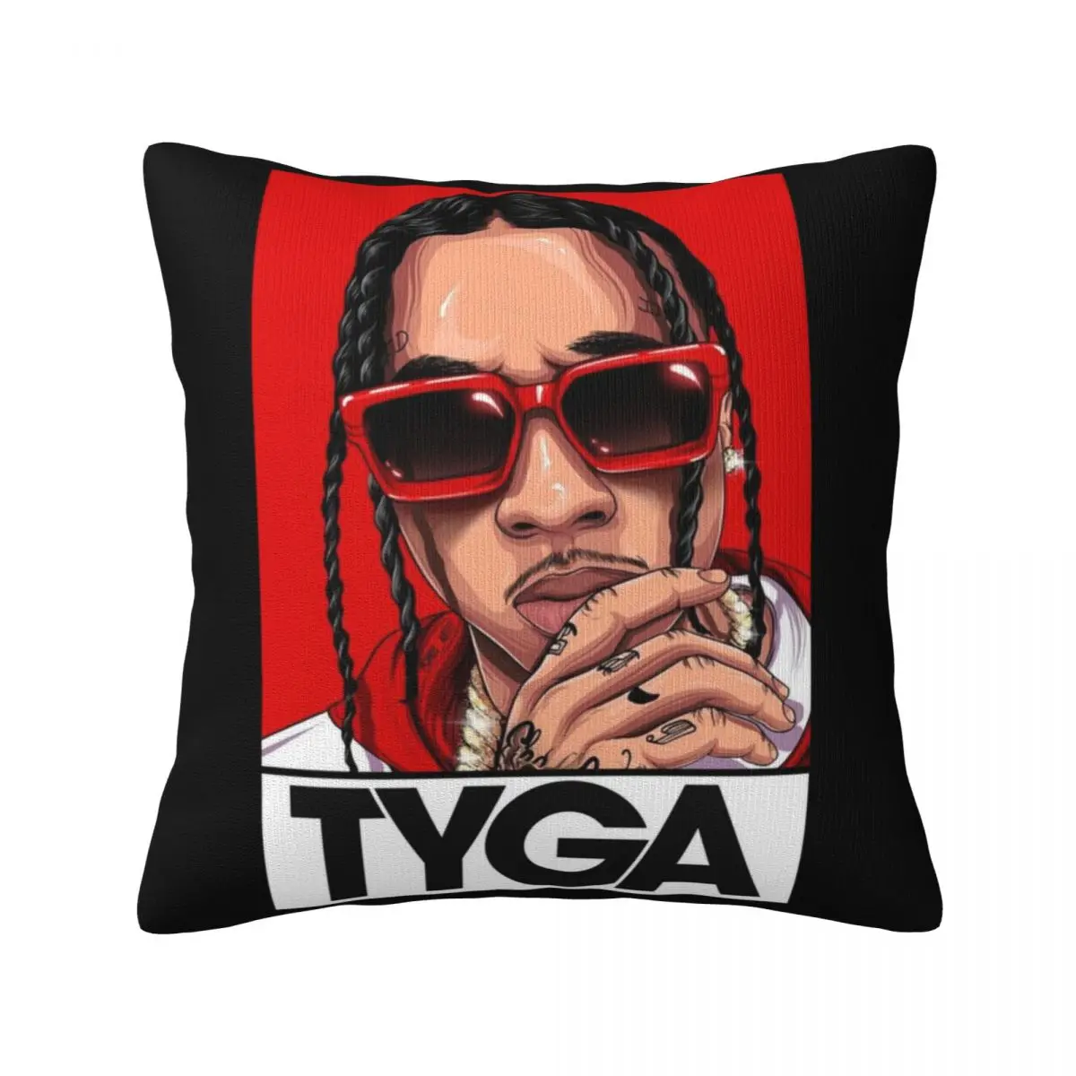 

Чехол TYGA в Красной искусственной подушке чехол Майкл Рэй Нгуен кинги крутая Полиэстеровая подушка для дивана чехол на молнии весенний Ретр...