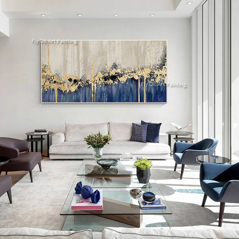 

Абстрактная картина маслом ViVi YOU ART синяя и серая