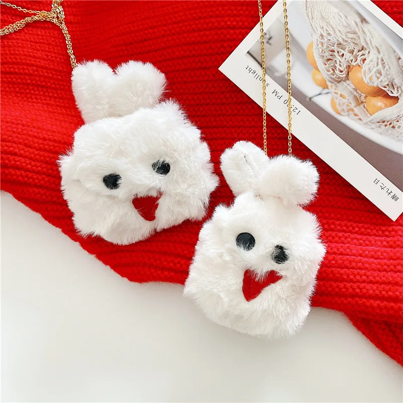

Creative Personality Plush White Rabbit Apple AirPods 2 Case Cover AirPods Pro Case IPhone Earphone Accessories Air Pod Case