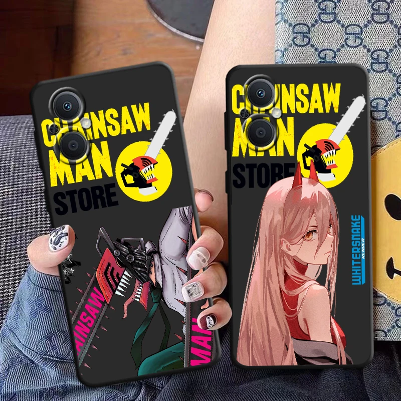 

Anime Chainsaw Man power Denji Phone Case For OPPO Find X3 X5 Lite Neo Pro Reno 7 6 5 Pro Lite Z A53 S A74 A72 5G Black Cover