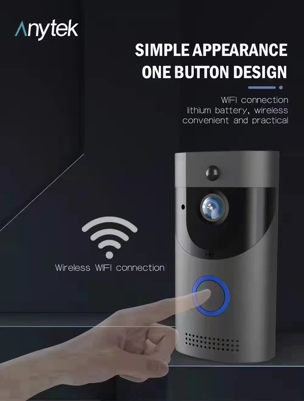 Дверной звонок Anyteck Tuya Power 720P IP Wi-Fi |