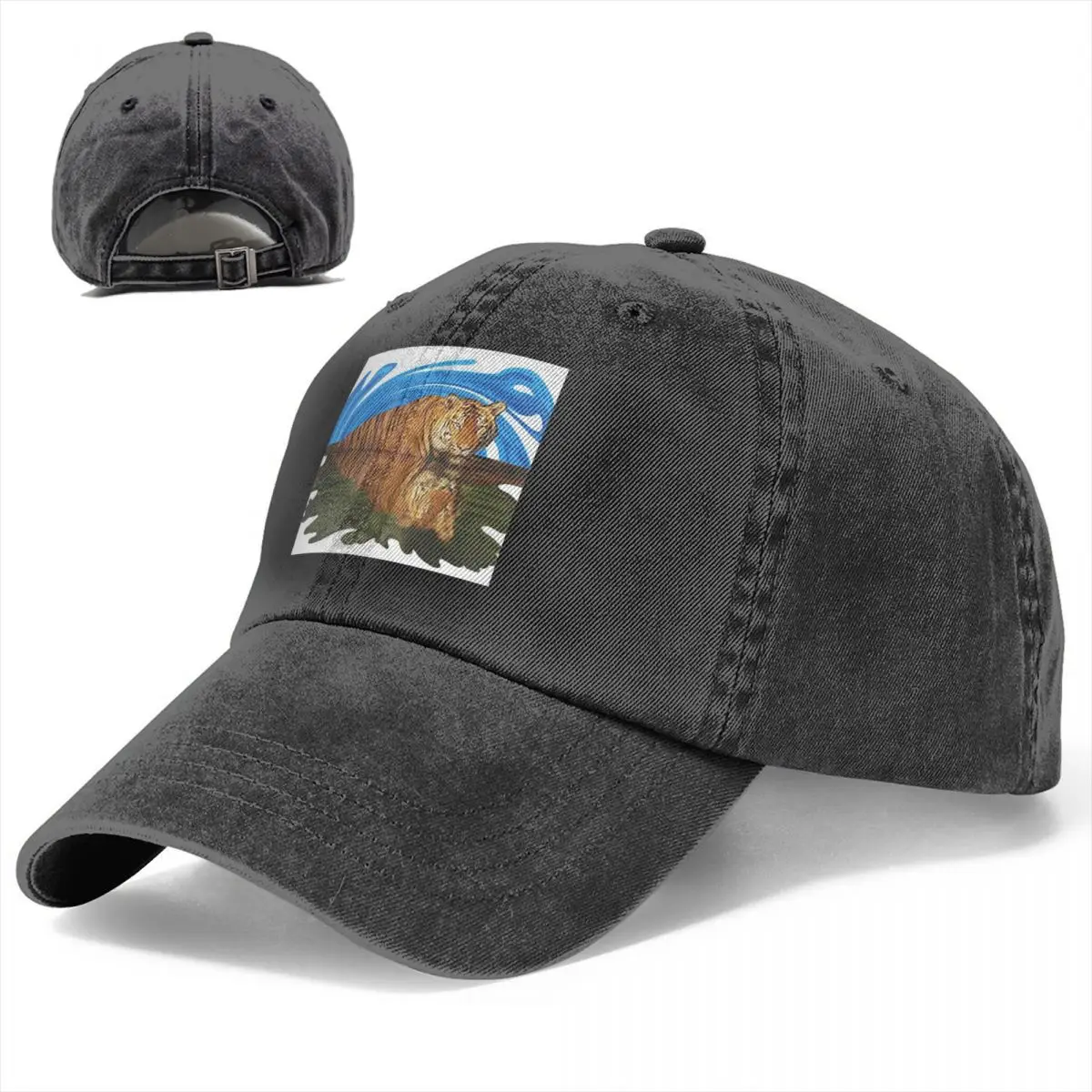 

The Mirage Of Tiger Water Wahshing Baseball Cap Animal Crazy Hiphop Retro Baseball Hat Teens Caps