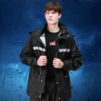outdoor waterproof nylon raincoat jacket set hiking men raincoat black with hood stylish chubasquero hombre rain gear gift