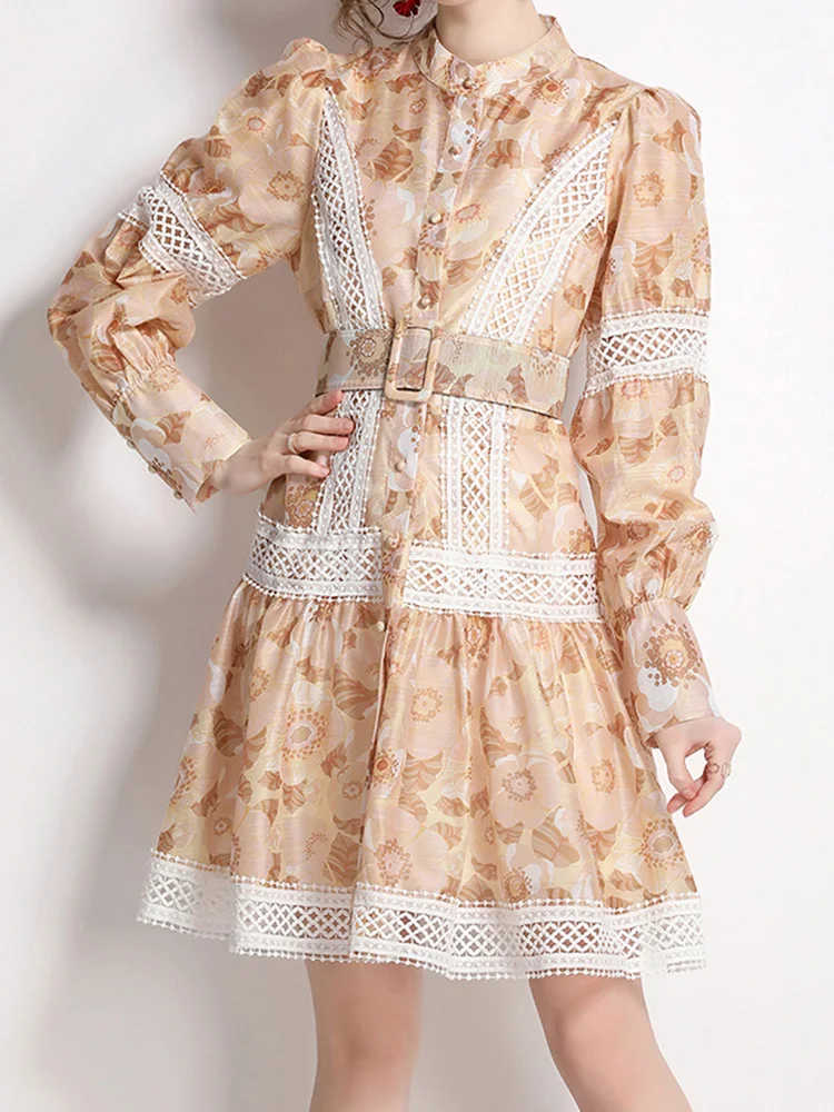 

Женское приталенное платье с поясом, элегантное облегающее ТРАПЕЦИЕВИДНОЕ ПЛАТЬЕ с длинными рукавами и принтом, модная женская одежда, вес...