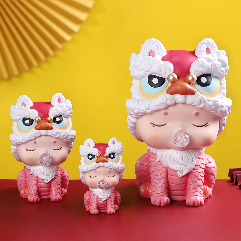 

Heaven Comes Lucky Beast Money Saving Jar Enamel Cartoon Cute Table Doll Place Coin Piggy Jar [S]