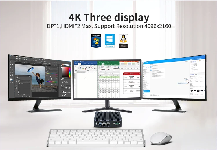 Фото Безвентиляторный мини-ПК Nano ITX J3160 с Wi-Fi, VGA и MINI PCIE №4