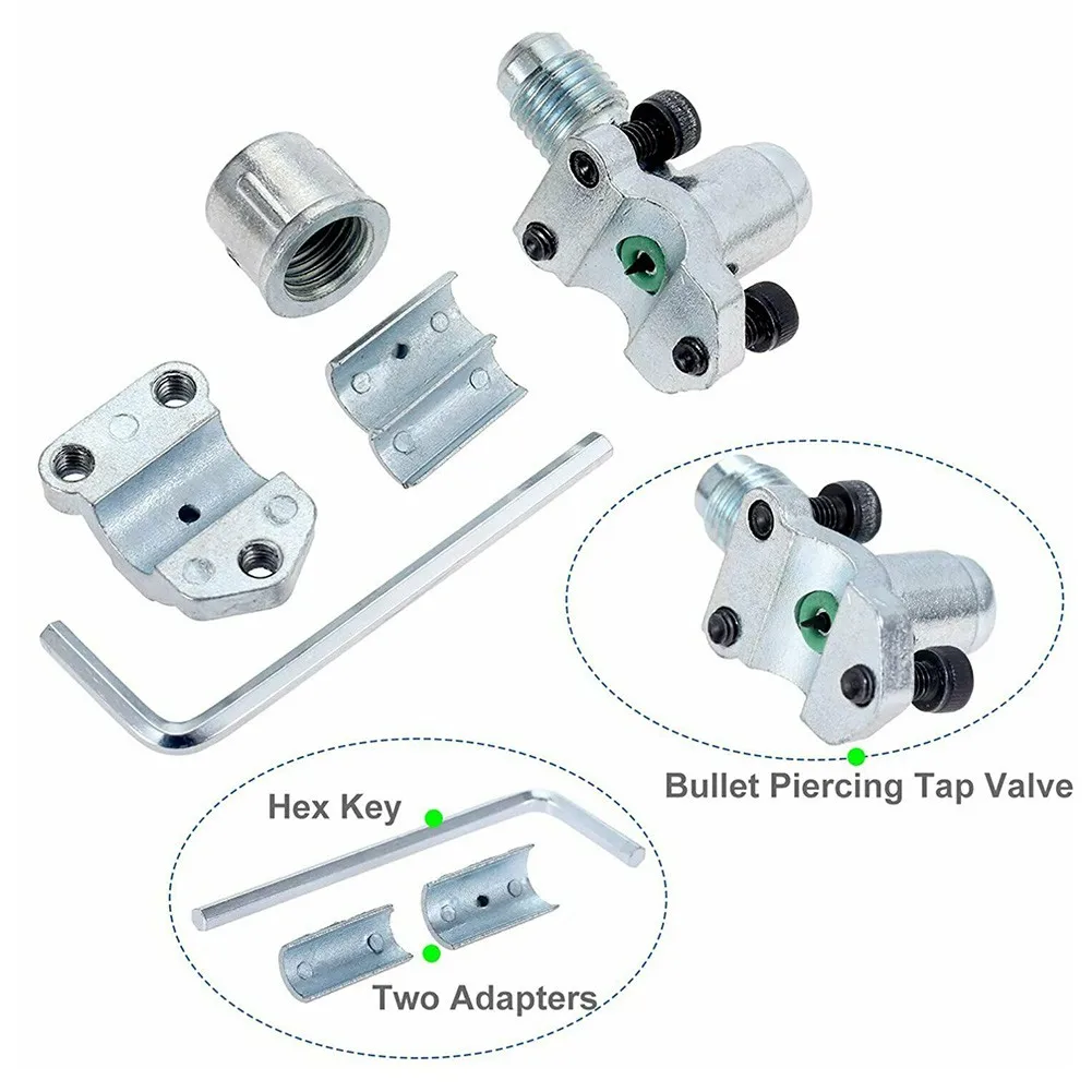 

Car A/C Retrofit Valve Conversion Adapter High/Low Voltage AC Fitting Automobiles Air Conditioner BPV31 Bullet Piercing Tap Kit