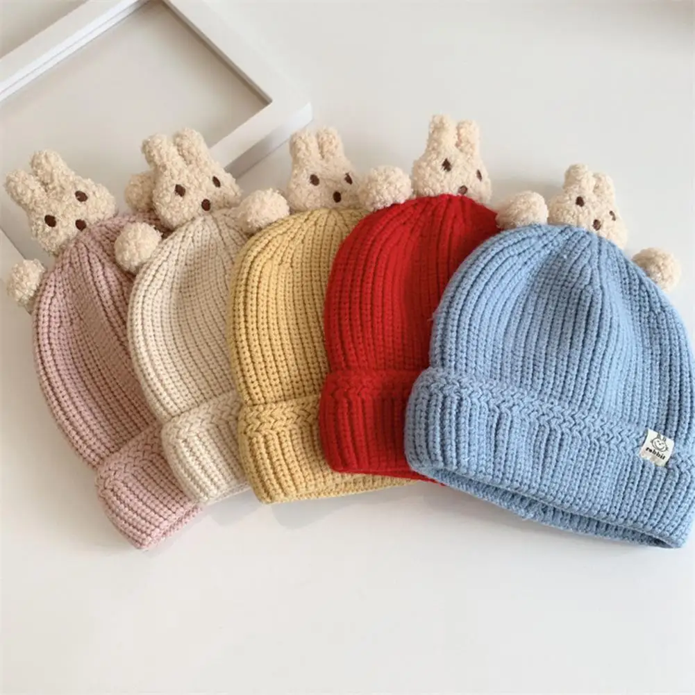 

Детская Вязаная Шапка-бини, утепленная мягкая эластичная Шапка-бини для новорожденных мальчиков и девочек, Осень-зима