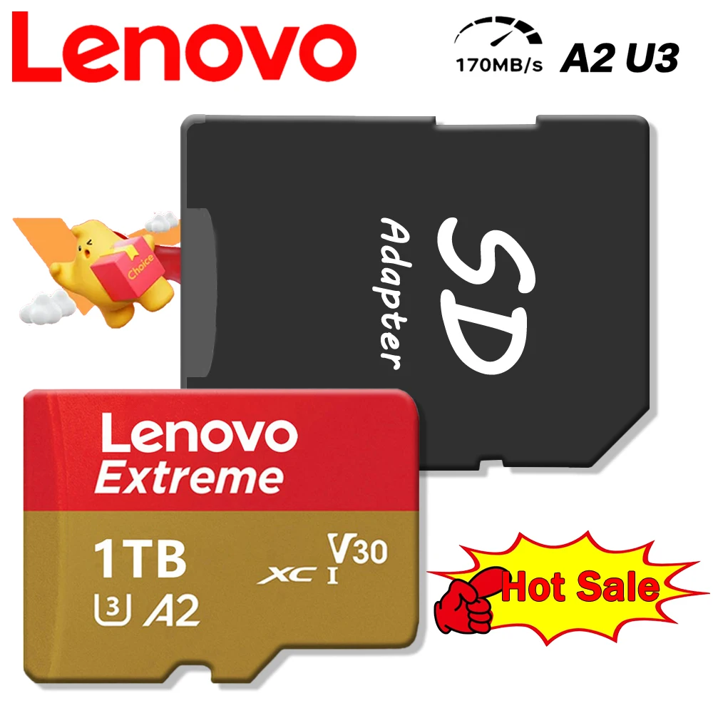Карта памяти Lenovo 2TB 1TB 512 ГБ 128 Micro TF/SD-карта класса 10 высокоскоростная карта