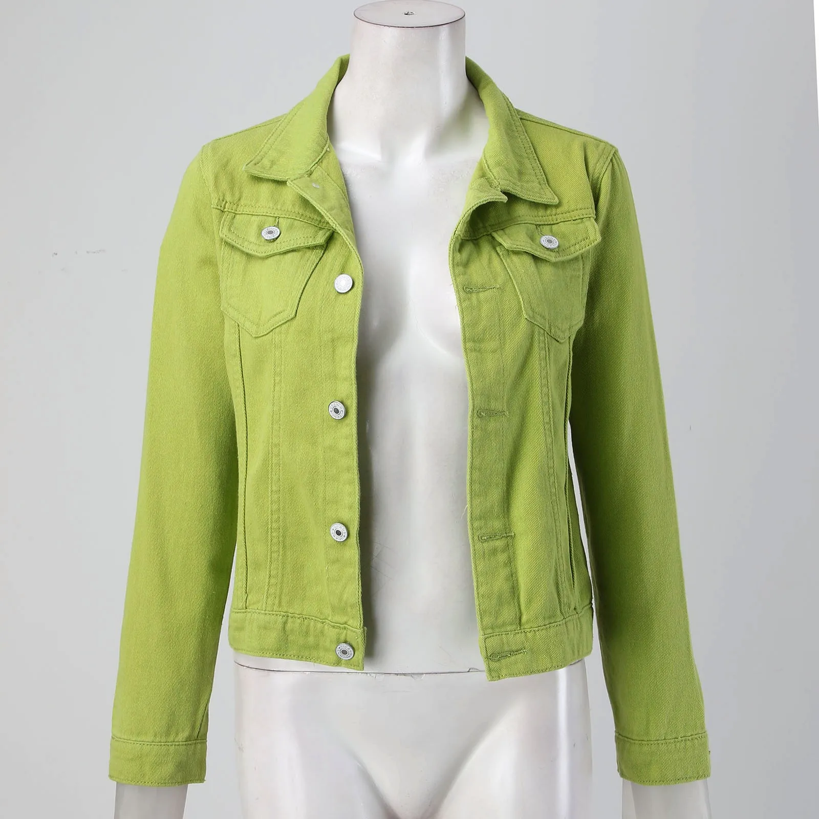 Куртка женская джинсовая с карманами винтажная короткая потертая куртка из