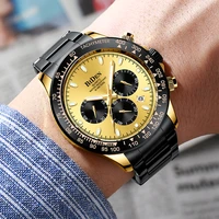 new biden japan movement mens watches top luxury brand high quality full steel watch fashion chronograph waterproof aaa clocks