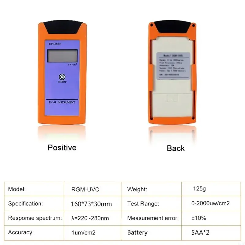 Фото 12pf Цифровой RGM UVC Smight Meter Spectrum 220-280NM UV-радиационный измерение измерение Высокое точное ультрафиолетовое №5