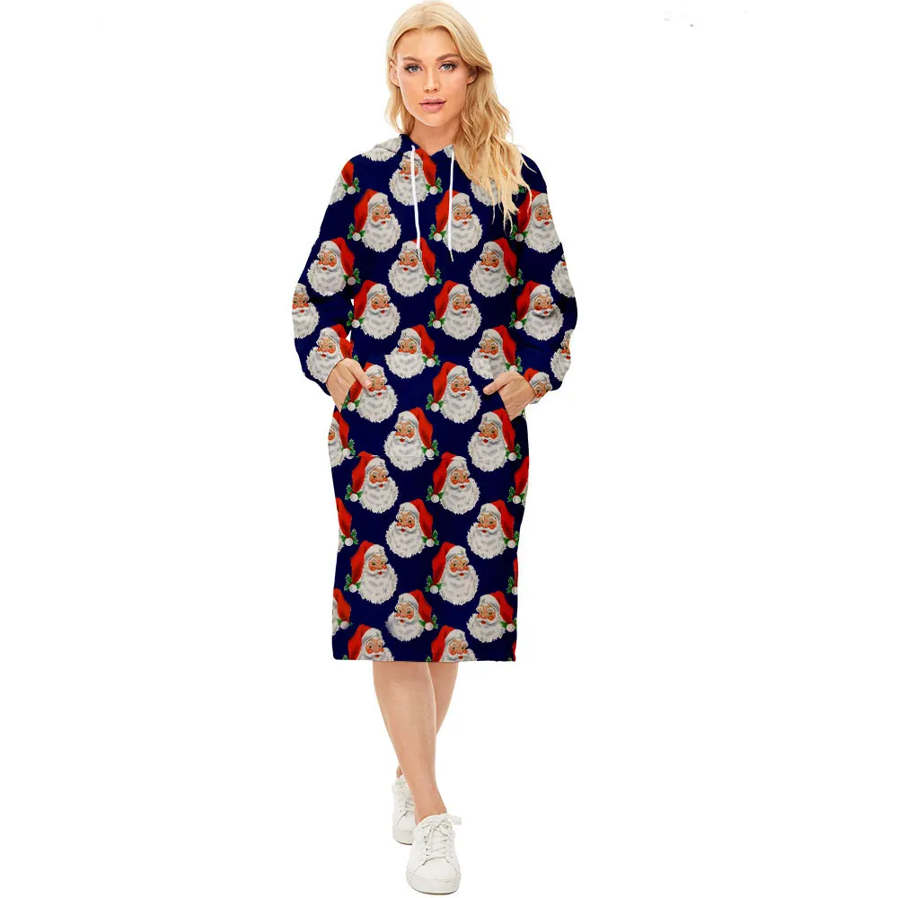 

Женская Спортивная толстовка с длинным рукавом, с рождественским принтом