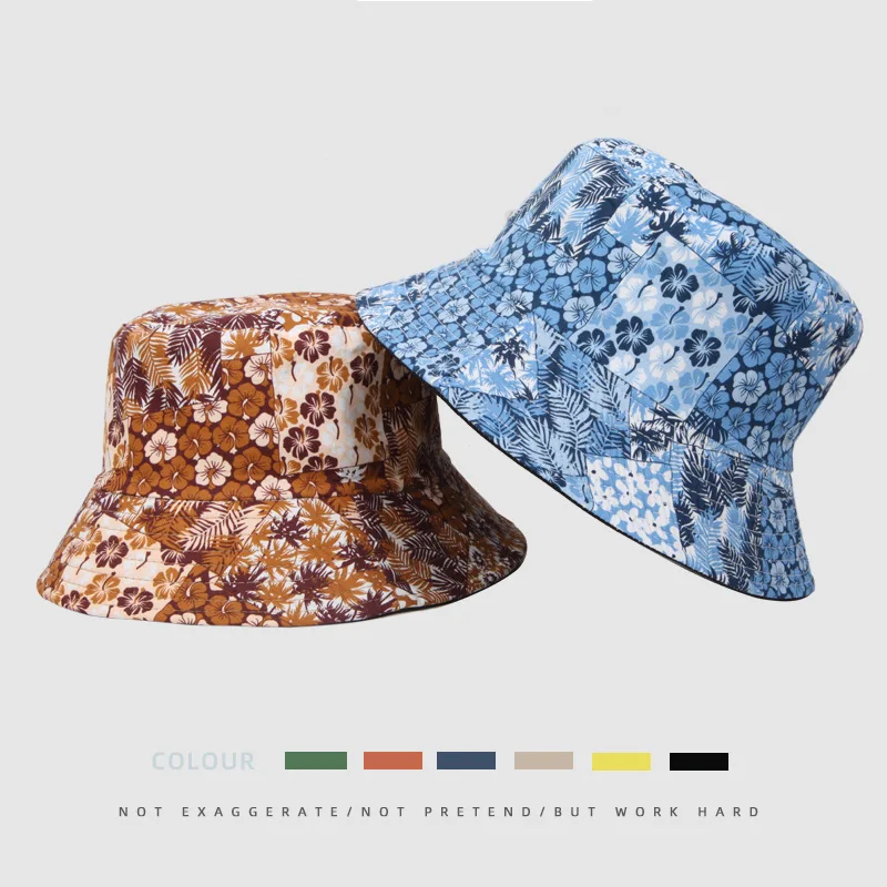 

2022 New Creative Fishing Hat Japanese Basin Hat Printing Pattern Summer Outdoor Leisure Sunshade Cap Double-sided Bucket Hats
