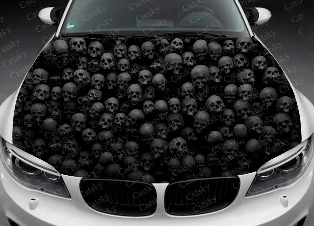 Наклейка на капот автомобиля с темным черепом наклейка графика пленку грузовик