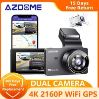 azdome m63 car dvr 8mp camera 4k 2160p uhd video car records with gps wifi dash cam wdr super night vision 24h parking monitor