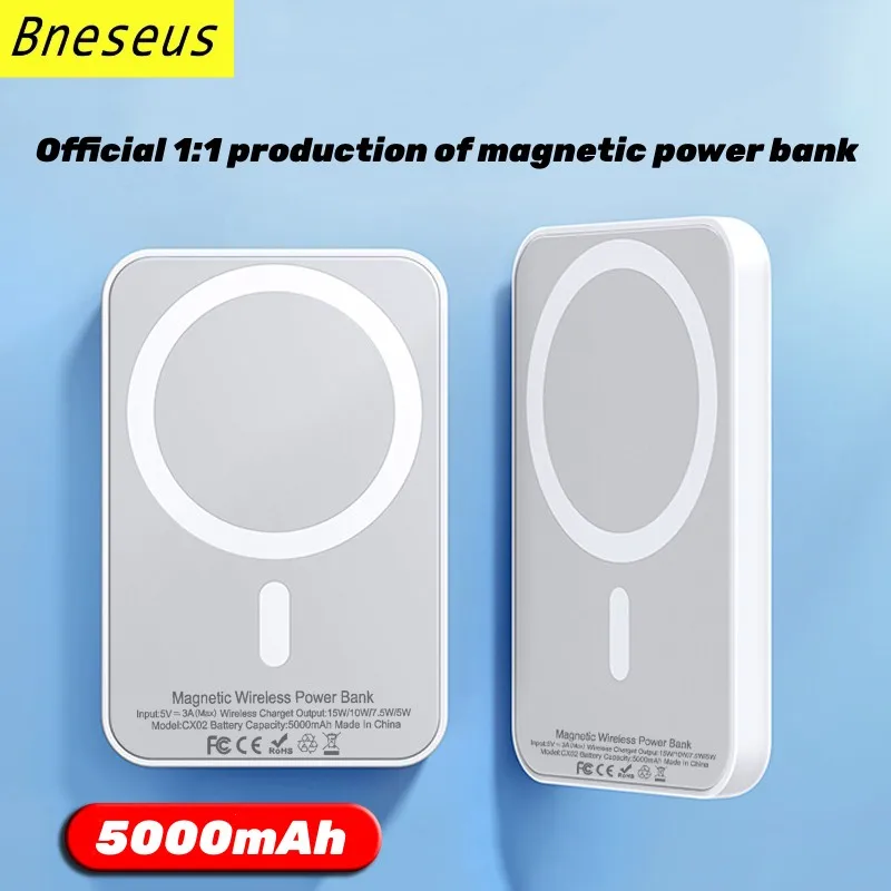 Magnetic Power Bank 10000mAh Wireless Charger Official 1:1 For iPhone 12 13 14 External Auxiliary Battery Pack Macsafe PowerBank
