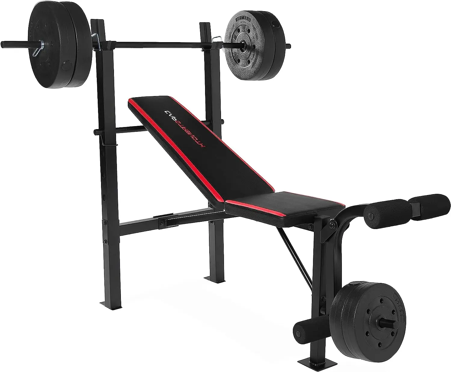 Bench with 100 lb Weight Set, Leg Developer Dumbells Gym equ