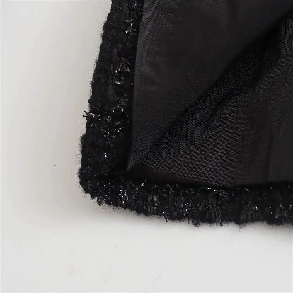 Женский пиджак с блестками и длинным рукавом карманами юбка в стиле ретро 2022 |