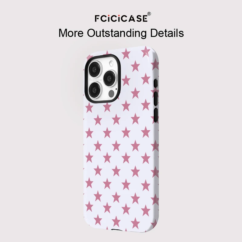 Фото Матовый акриловый чехол Fcicicase для iPhone 17 Air 16 15 14 13 12 11 Pro Max Plus с магнитной поддержкой MagSafe и рисунком «Звезды» №5