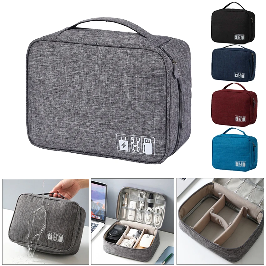 

Travel Digital Cable Organizer Bag Portable Water-proof Mouse Data Line Wire Plug Storage Case Headphone Cable Compartment Bag