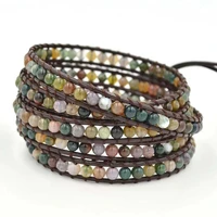 boho style long agate unisex bracelet fashion multilayer beaded handmade ladies jewelry mens bracelet birthday gift