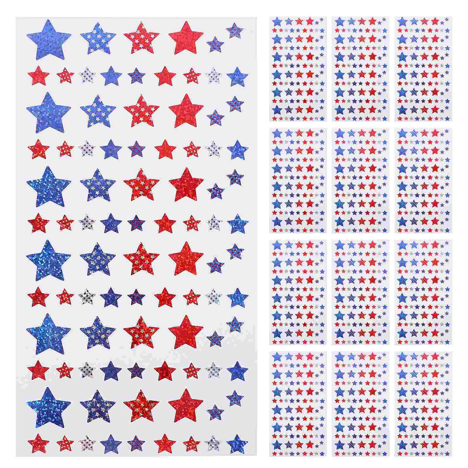 

20 Sheets Pentagram Crafts Self Adhesive Shiny Star Stickers Star Labels Behavior Chart Reward DIY Stars Shape