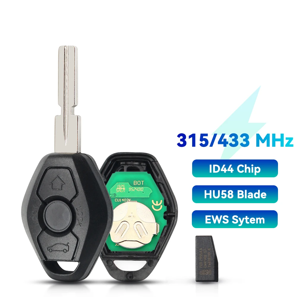 

Dandkey Φ 315/433MHz для BMW EWS X3 X5 Z3 Z4 1/3/5/7 Series E38 E39 E46 ID44 чип передатчик HU58 HU92 Blade