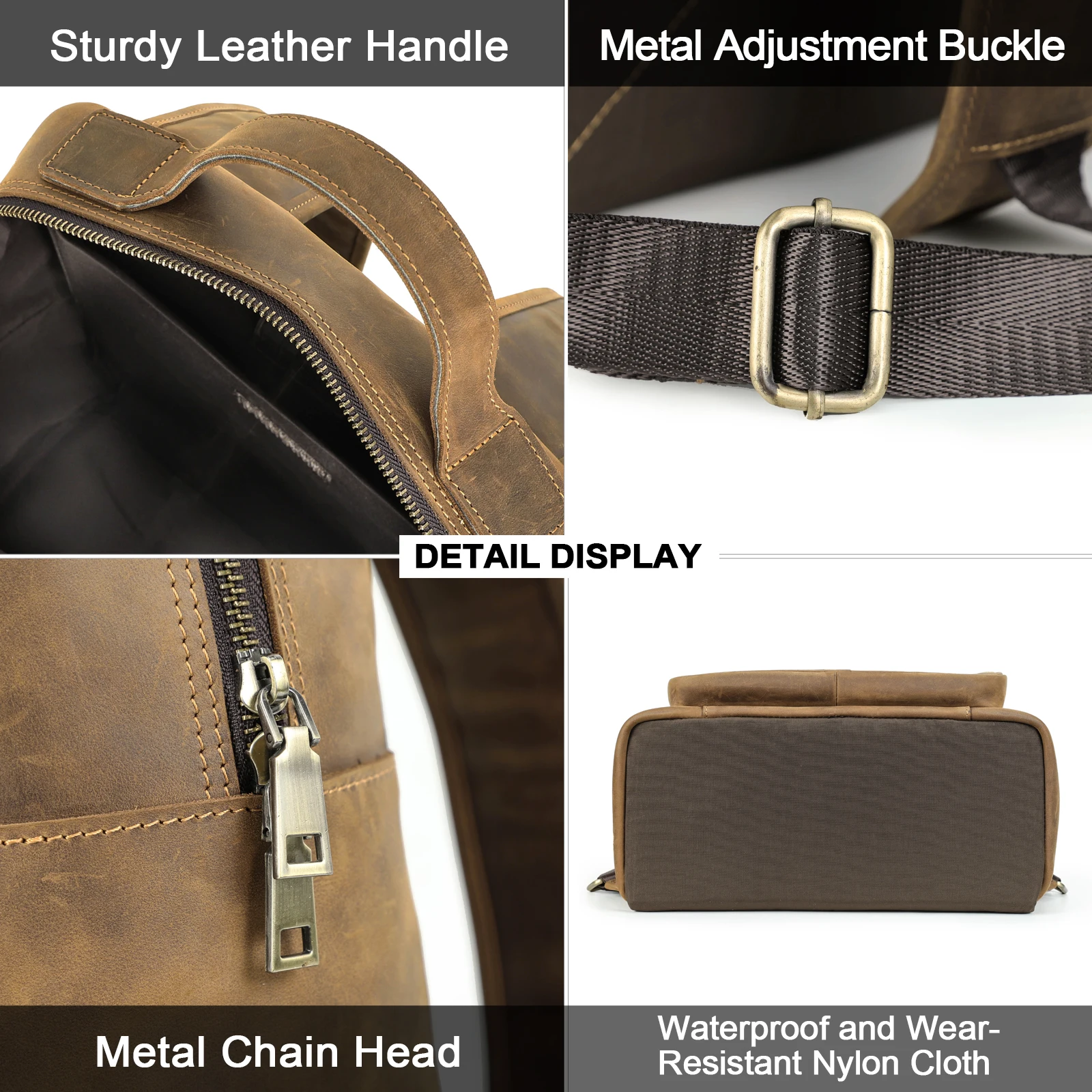 Men's Genuine Leather Business Outdoor Travel Backpack Cowhide Large Capacity Multifunction Fashion Trend Computer Bag