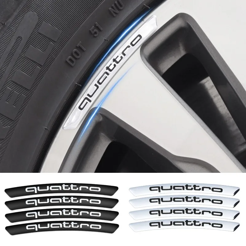 4 шт., автомобильные наклейки-эмблемы для Audi Quattro Logo A3 A4 A5 A6 A7 A8 S3 S4 S5 S6 S7 S8 RS3 RS4 RS5 RS6