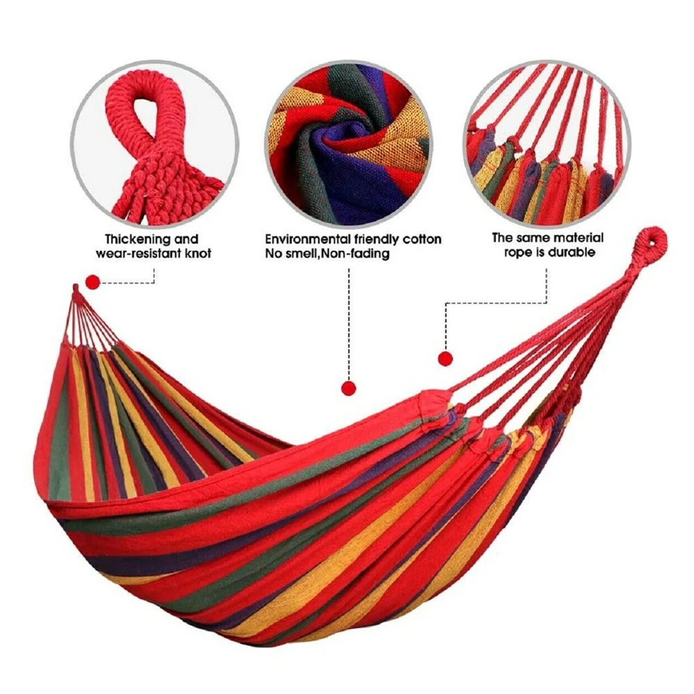

Уличный гамак, двойной одноместный садовый гамак, Спортивная качели для дома, путешествий, кемпинга, подвесная кровать из холщовой ткани в п...