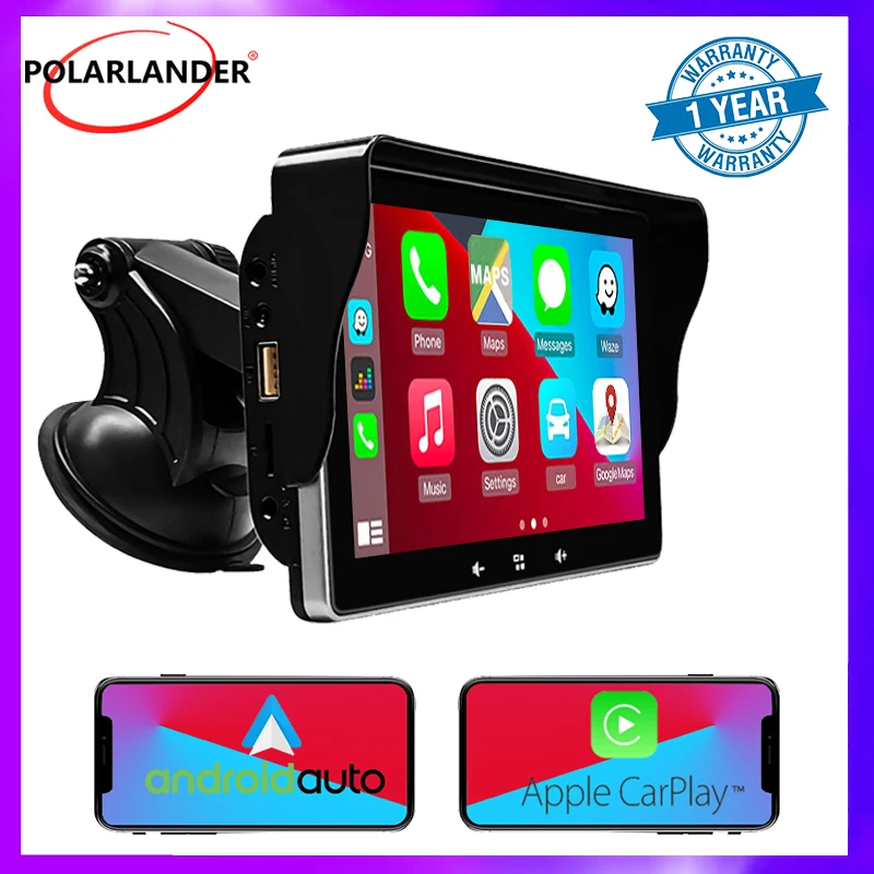 

Portable Universal 7'' 2.5D IPS Touch Screen Car Head Support Multimedia BT5.0 Wireless Reversing Camera Carplay MirrorLink AUX