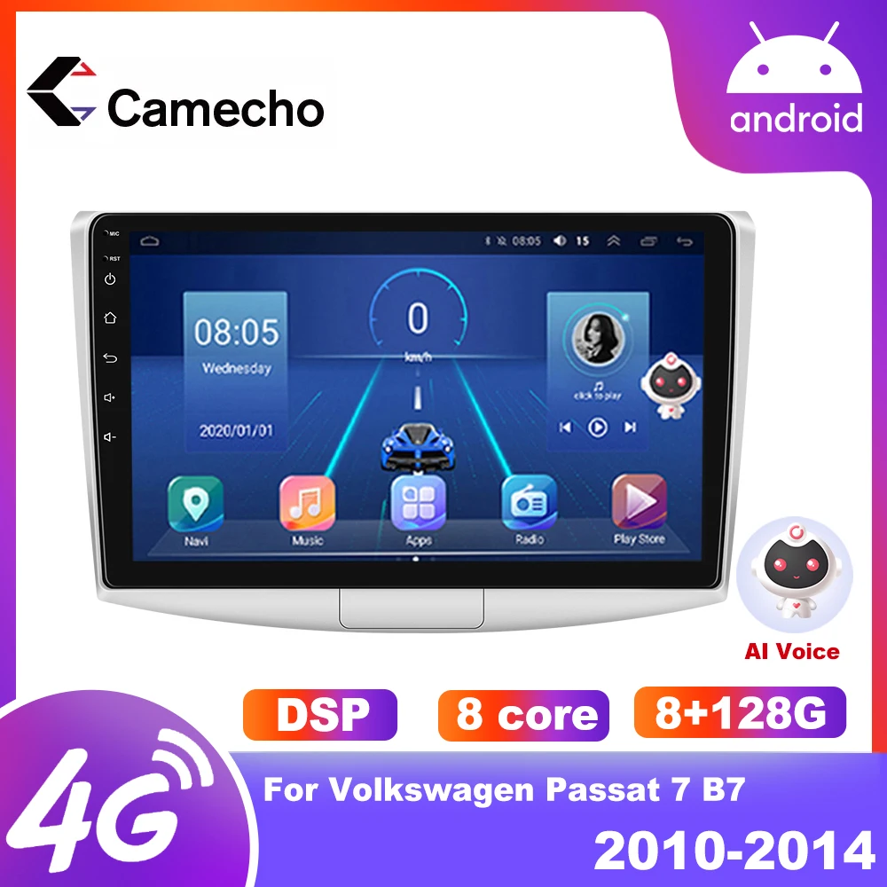 Camecho Android автомобильный радиоприемник для Volkswagen Passat 7 B7 2010-2014 навигация GPS IPS DSP Carplay