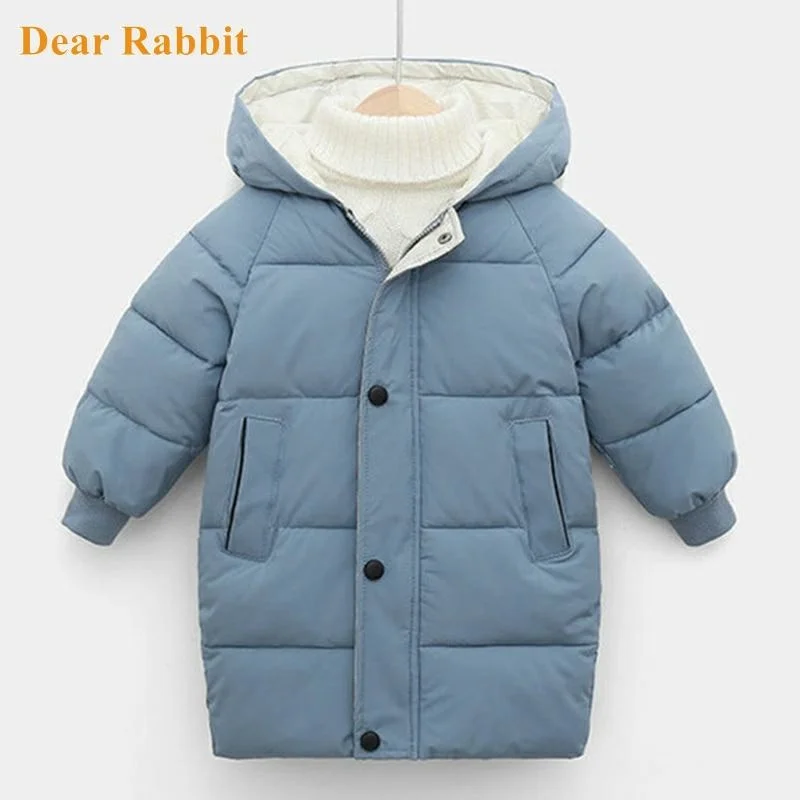 

Kids Boys Winter Jackets Fashion Thick Long Coats Girls Hooded Coat Snowsuit 3-10Y Teen Children Overcoat Parkas