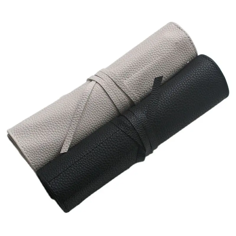 

Custom Logo Makeup Bag Cosmetics Storage Case for 10pcs Makeup Brushes Set Black Gray Wholesale Private Label