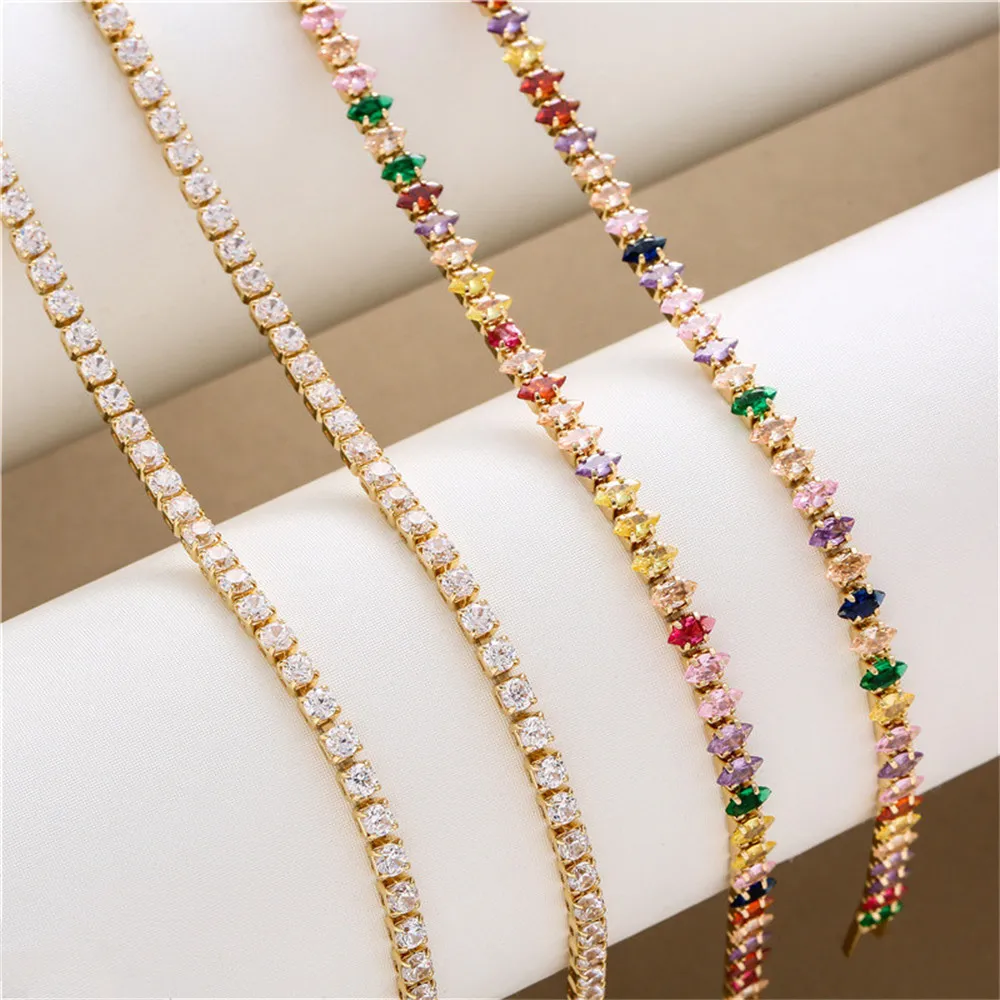 

Ожерелье из 14-каратного золота с квадратным цирконием в форме капли ожерелье из цветного циркония общая длина 46 см цепочка с застежкой для ювелирных изделий