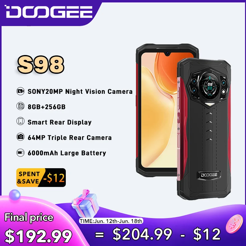 New DOOGEE S98 Rugged Phone 20MP Night Vision 6.3