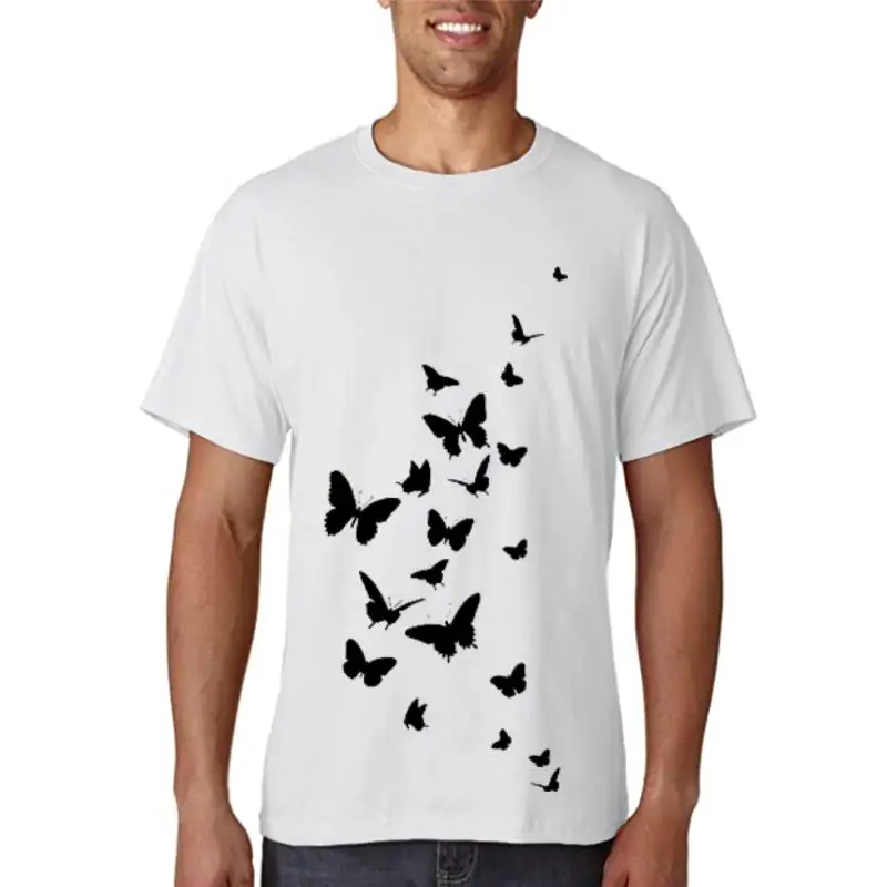 

Футболка женская с графическим принтом, милая Модная рубашка с коротким рукавом, в стиле 90-х, повседневная одежда с бабочками, весна-лето