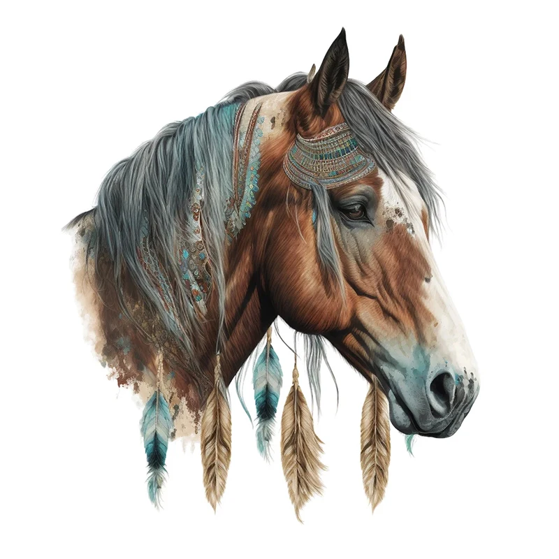 

Бохо наклейка с лошадью