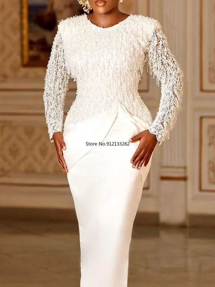 

African Dresses For Women White Maxi Dresses Africa Clothing Muslim Long Dress High Quality Length Fashion African Dress Lady
