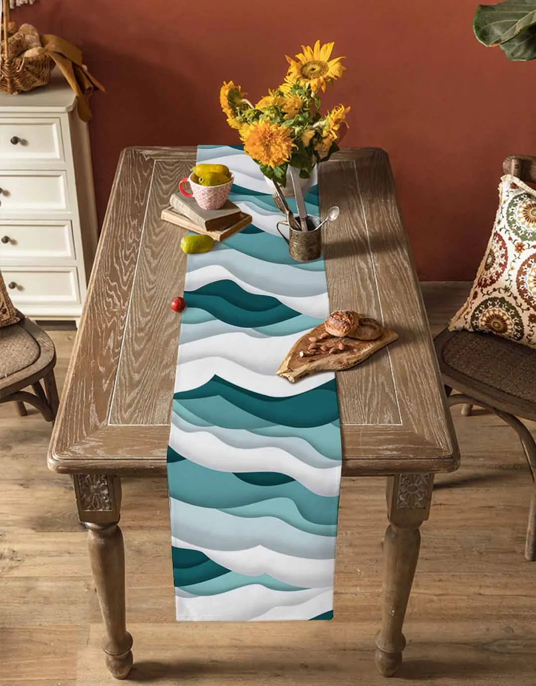 Постепенная волна бирюзовые постепенные скатерти кофейная скатерть свадебное
