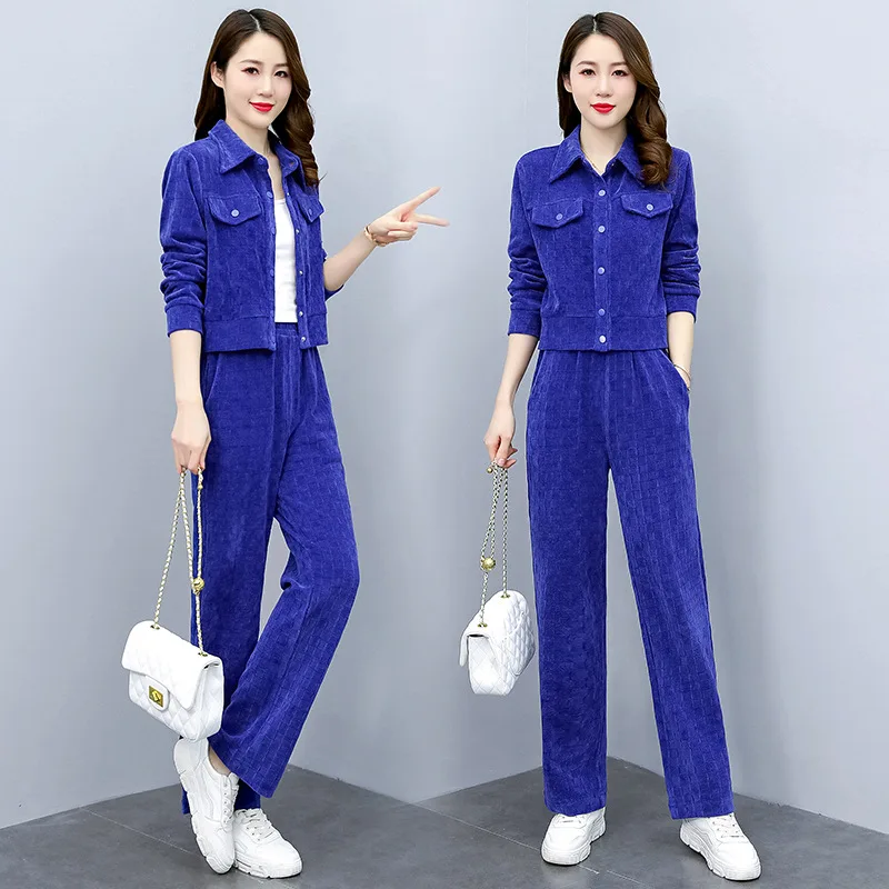 Women Sweater Suit Sportswear Two-piece Autumn Long Pants High-end Spring Fashion Explosion Style Casual Cardigan Set Trousers