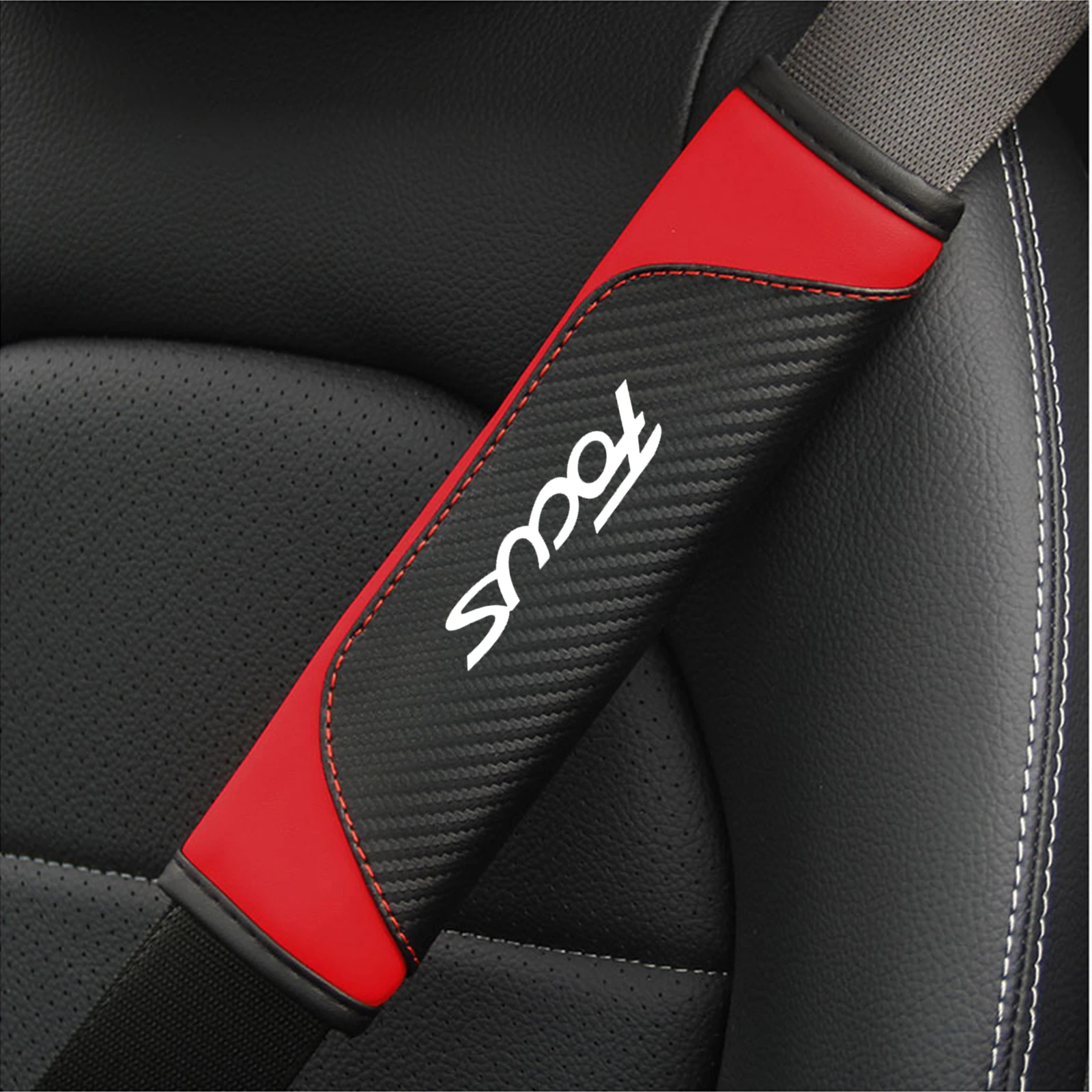 

2pcs Seat Belt Covers Car Safety belt cover for Ford focus mk2 For Adults Youth Kids Carbon Fiber PU Auto Accessories Interior