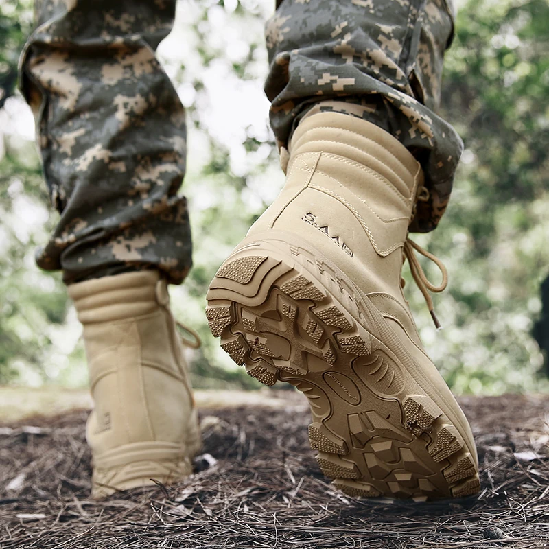 Professional Tactical Military Boots Men's Hiking Boots Comfortable Outdoor Sports Shoes Men's Police Desert Safety Work Shoes